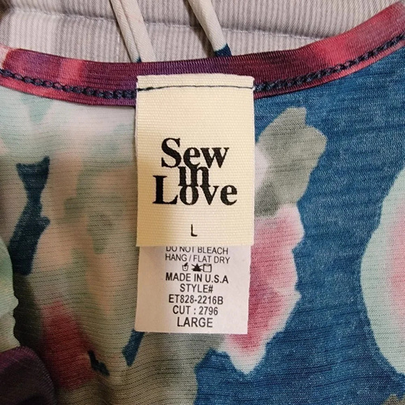 PROFESSIONAL Business Casual Floral Blue Aqua Stretch Long Sleeve Blouse Sz‎ L - Picture 7 of 8